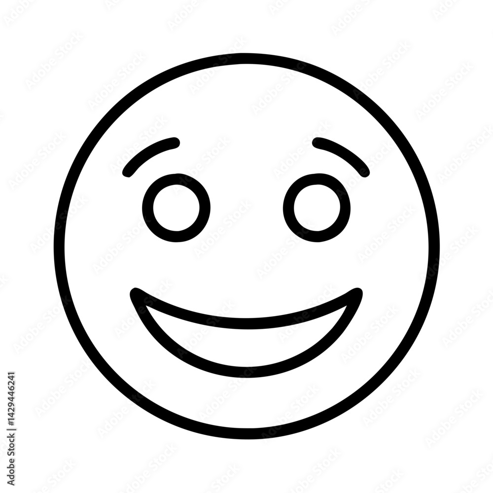 Smiling face outline vector illustration for happy emoji icon and cheerful expression design element Smiling face outline vector illustration for happy emoji icon and cheerful expression design element