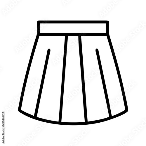 Outline fashion skirt vector illustration for clothing apparel design and style guide icon set