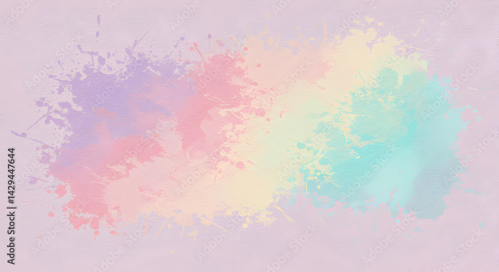 Obraz premium Delicate Pastel Tones Background with Colorful Splatter for Various Creative Projects