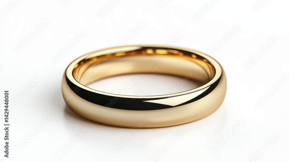 Timeless wedding band in polished yellow gold, isolated on white background Timeless wedding band in polished yellow gold, isolated on white background