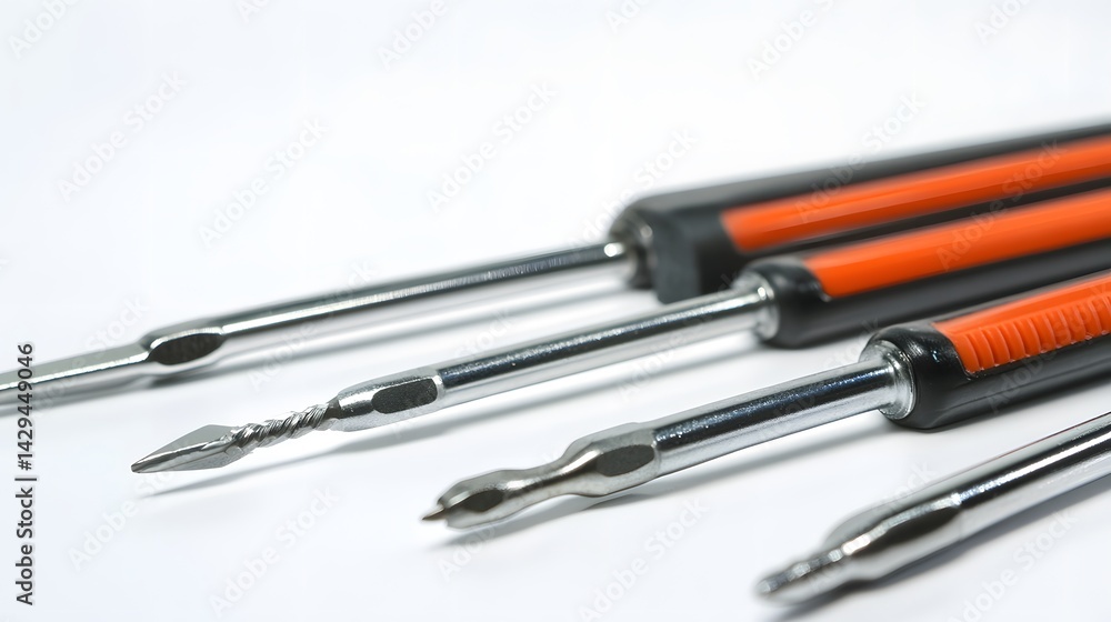 Precision Tools on White Background. (4) Precision Tools on White Background. (4)