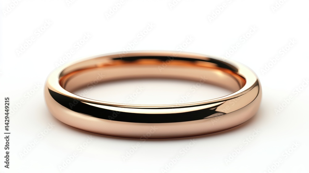 Chic k rose gold band with smooth polished finish, isolated on white background Chic k rose gold band with smooth polished finish, isolated on white background