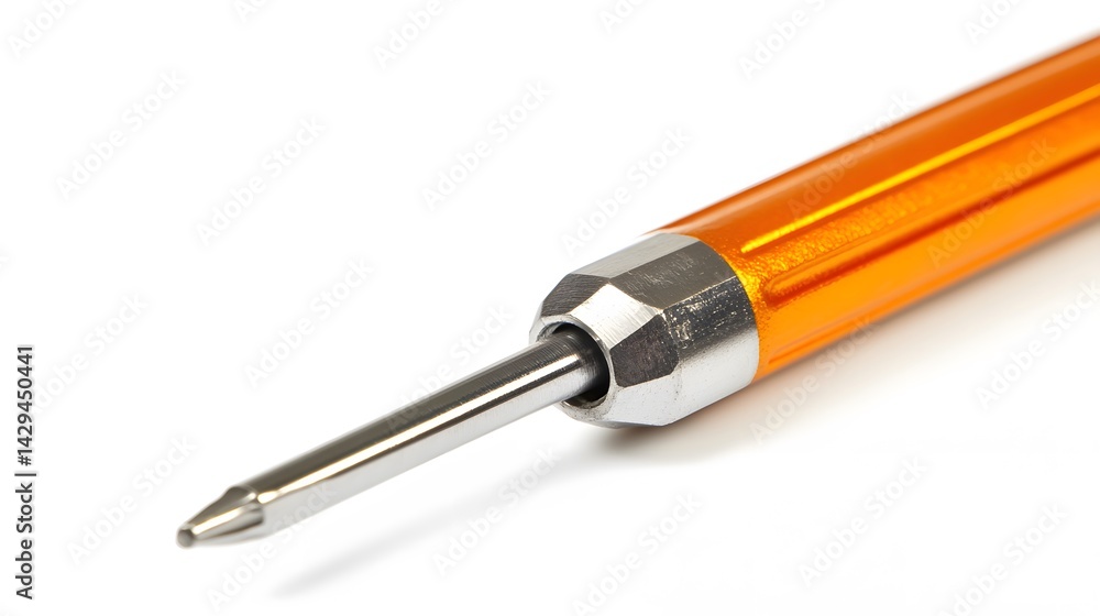 Orange Precision Screwdriver Closeup. Orange Precision Screwdriver Closeup.