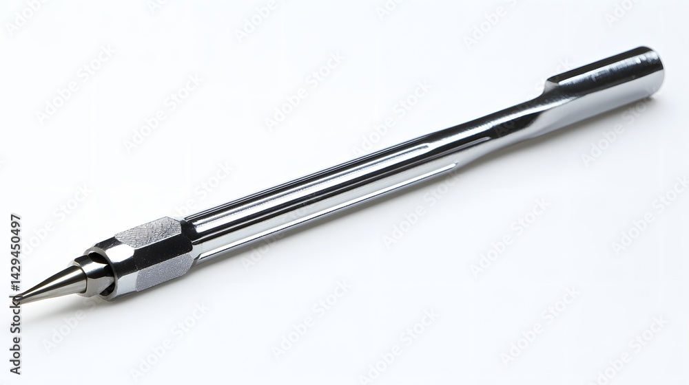 Chrome Precision Tool on White. Chrome Precision Tool on White.