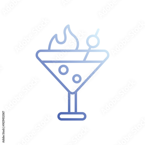 Hot Coctail icon vector stock illustration