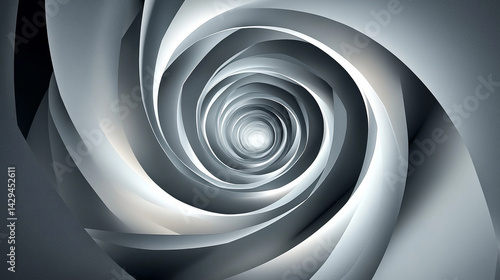 Obraz na płótnie Grey and white abstract background with layered paper elements and subtle shine symbolizing clarity elegance simplicity balance and the layering of ideas or structured thought
w salonie