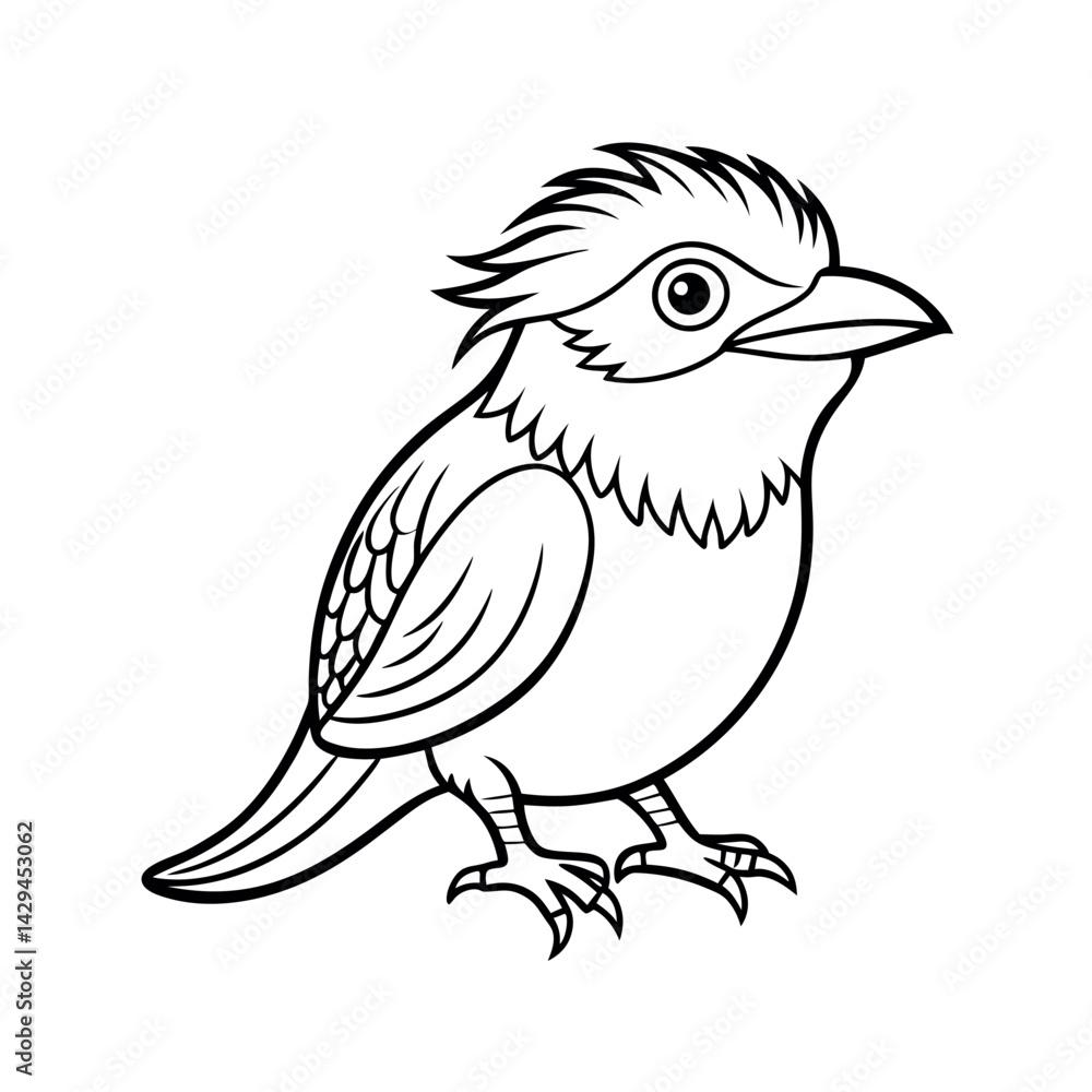Javan Frogmouth Bird Outline Vector Silhouette for Exotic Bird Illustration Javan Frogmouth Bird Outline Vector Silhouette for Exotic Bird Illustration