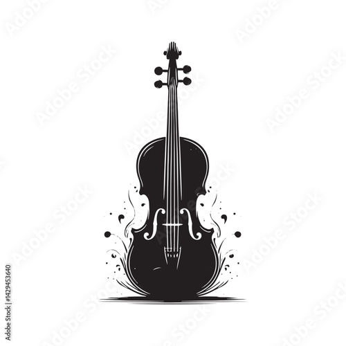Harmonious Elegance: A Refined Collection of Viola Vector Silhouettes Celebrating the Rich Sound, Graceful Form, and Timeless Beauty of This Iconic Stringed Orchestral Instrument.