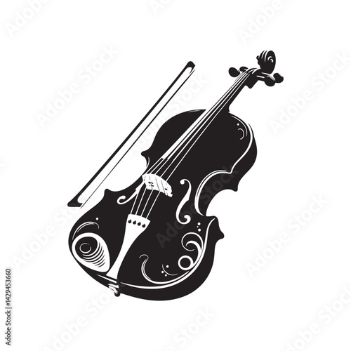Harmonious Elegance: A Refined Collection of Viola Vector Silhouettes Celebrating the Rich Sound, Graceful Form, and Timeless Beauty of This Iconic Stringed Orchestral Instrument.