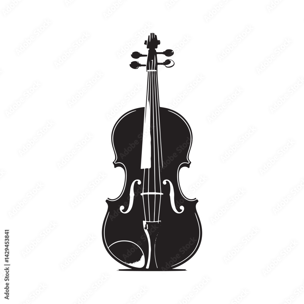Fototapeta premium Harmonious Elegance: A Refined Collection of Viola Vector Silhouettes Celebrating the Rich Sound, Graceful Form, and Timeless Beauty of This Iconic Stringed Orchestral Instrument.