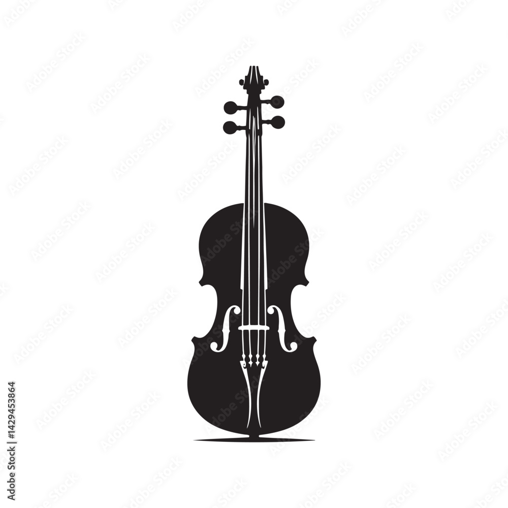 Obraz premium Harmonious Elegance: A Refined Collection of Viola Vector Silhouettes Celebrating the Rich Sound, Graceful Form, and Timeless Beauty of This Iconic Stringed Orchestral Instrument.