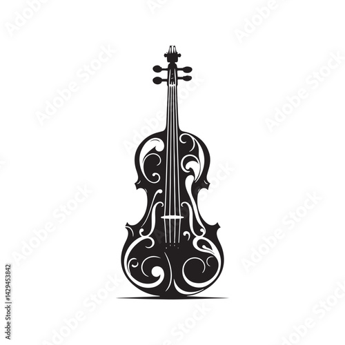 Harmonious Elegance: A Refined Collection of Viola Vector Silhouettes Celebrating the Rich Sound, Graceful Form, and Timeless Beauty of This Iconic Stringed Orchestral Instrument.
