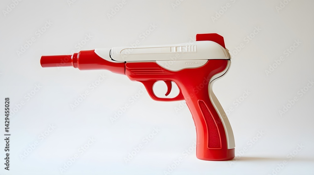 Red White Toy Gun with Studio Shot. Red White Toy Gun with Studio Shot.