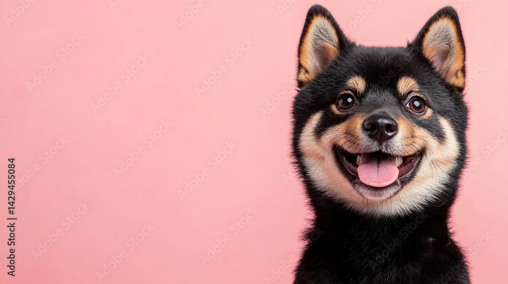 Happy smiling Shiba Inu dog isolated on a clean background symbolizes joy loyalty and the spirited nature of Japanese culture ideal for concepts of positivity independence and friendly energy