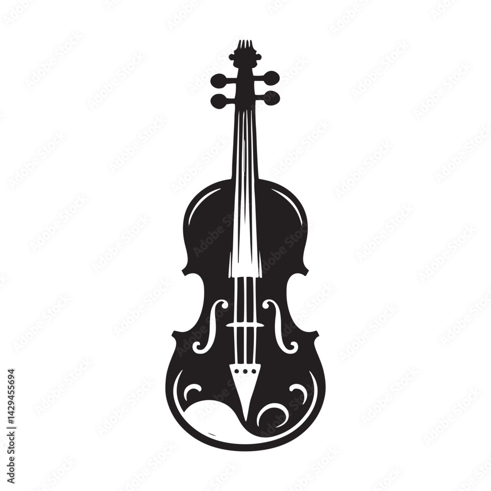 Obraz premium Strings of Mastery: A Captivating Collection of Violin Vector Silhouettes Celebrating the Timeless Elegance, Rich Sound, and Musical Power of This Iconic String Instrument.