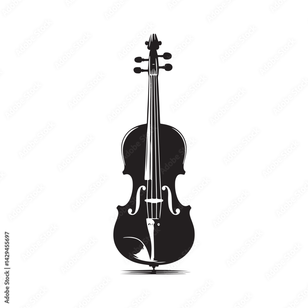 Obraz premium Strings of Mastery: A Captivating Collection of Violin Vector Silhouettes Celebrating the Timeless Elegance, Rich Sound, and Musical Power of This Iconic String Instrument.