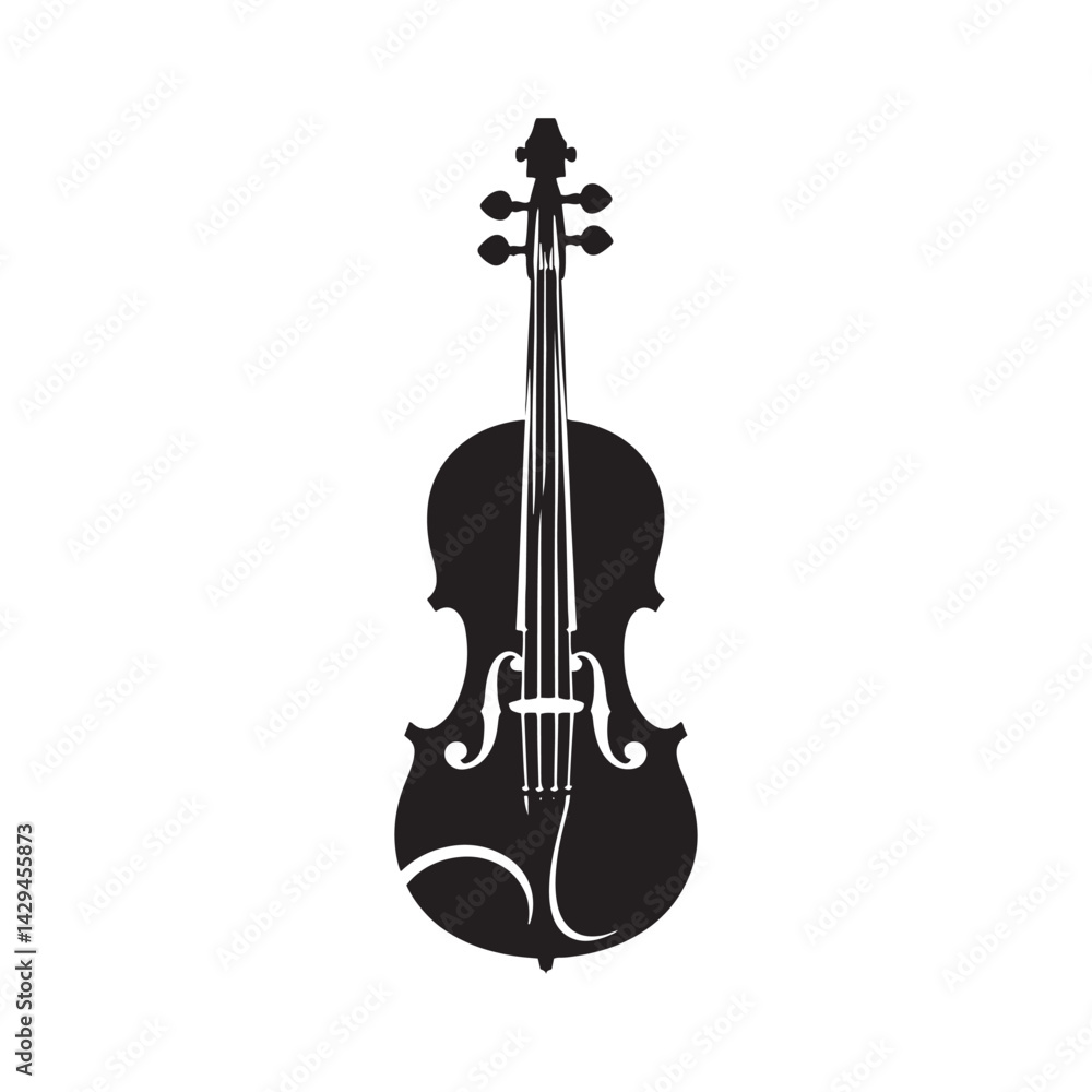 Fototapeta premium Strings of Mastery: A Captivating Collection of Violin Vector Silhouettes Celebrating the Timeless Elegance, Rich Sound, and Musical Power of This Iconic String Instrument.