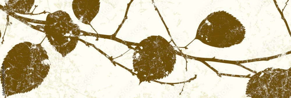Fototapeta premium An abstract background featuring a subtle geometric pattern with stylized leaves and branches in muted tones