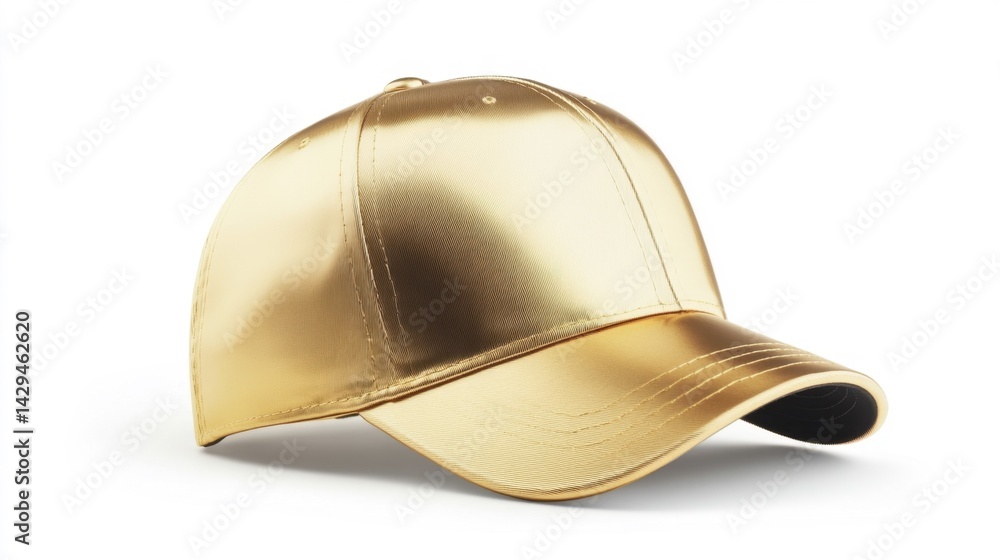 Fototapeta premium Gold cap mockup isolated on white background. Generative AI