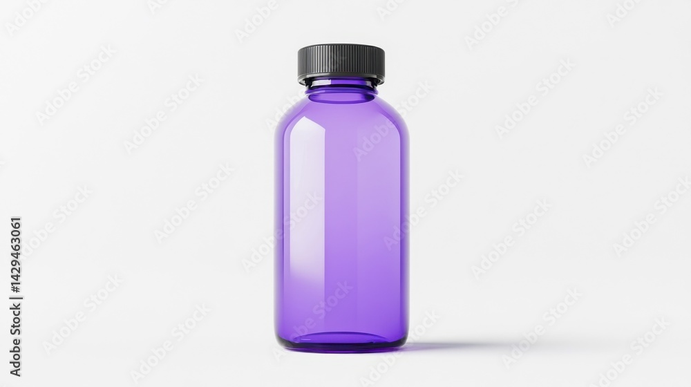 Lavender water bottle mockup on white background. Generative AI Lavender water bottle mockup on white background. Generative AI