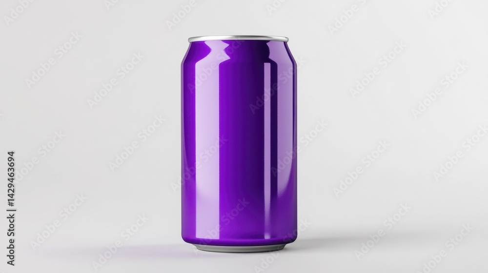 Purple Can Mockup Isolated on White Background. Generative AI Purple Can Mockup Isolated on White Background. Generative AI