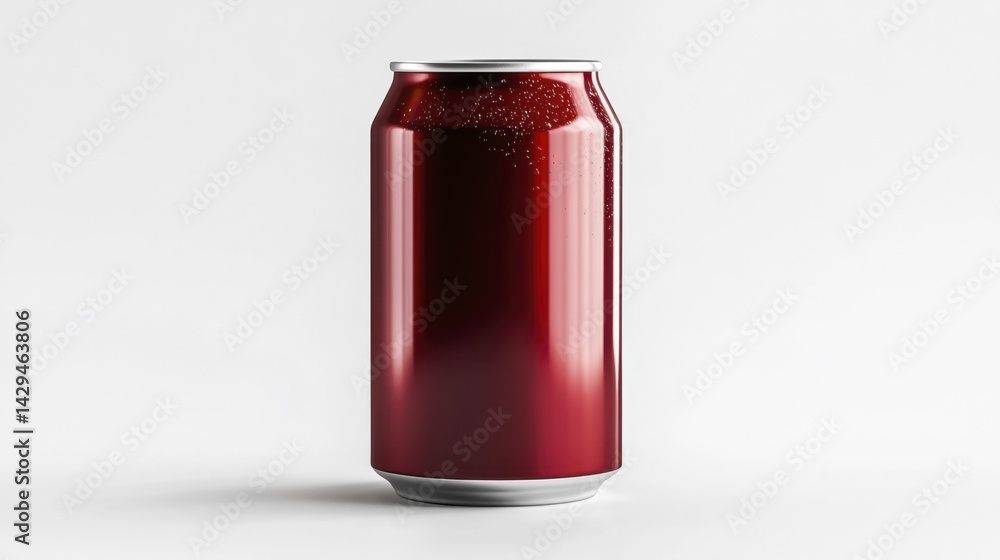Obraz premium Maroon can mockup on white background. Generative AI
