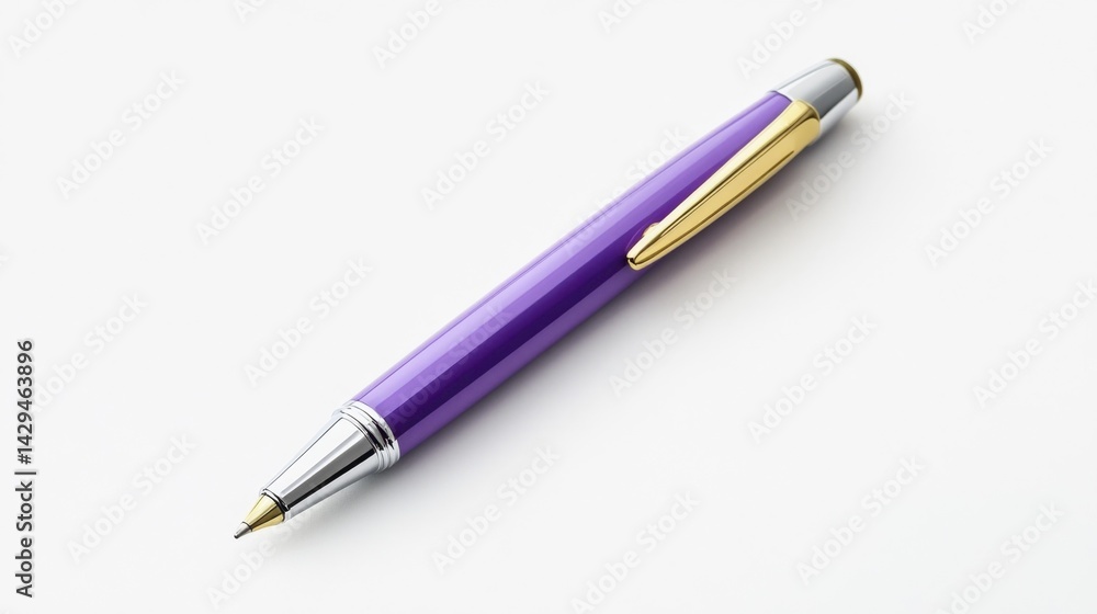 Violet pen mockup on white background. Generative AI Violet pen mockup on white background. Generative AI