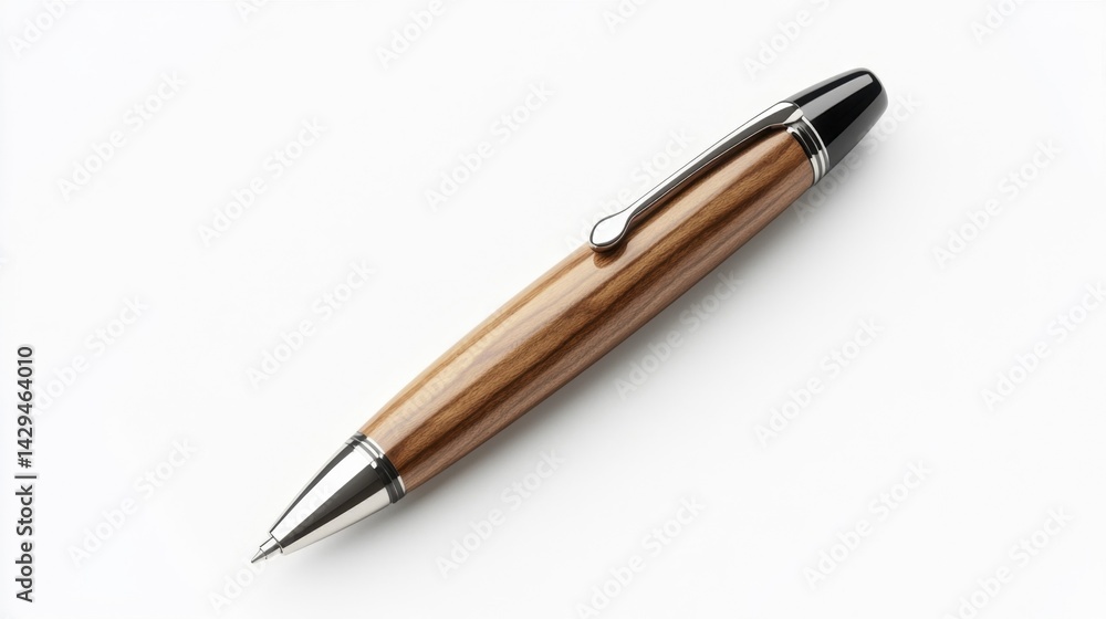 Mahogany pen mockup isolated on white background. Generative AI Mahogany pen mockup isolated on white background. Generative AI