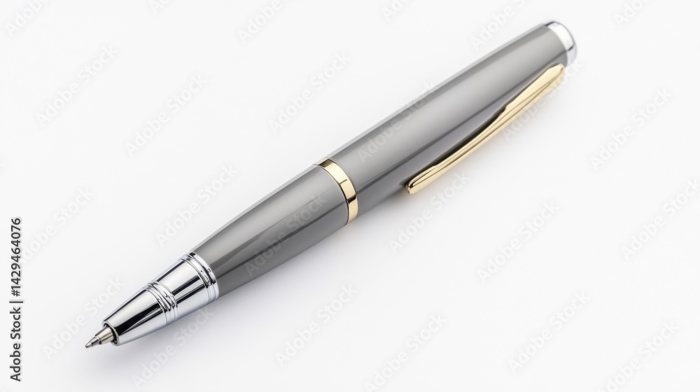 Gray Pen Mockup on White Background. Generative AI