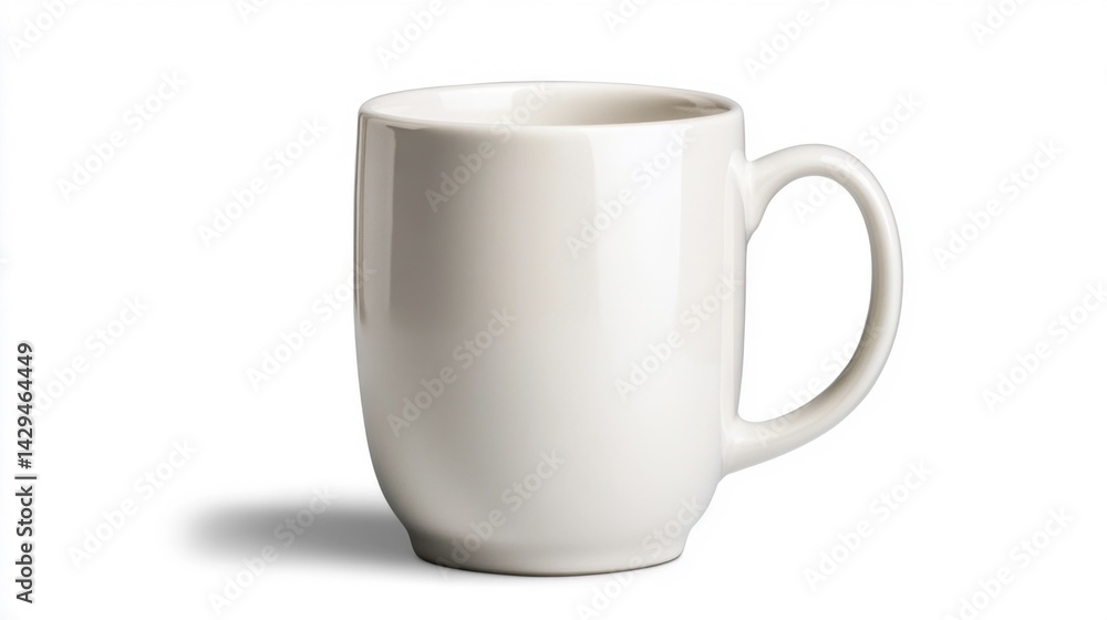 Obraz premium Ivory mug mockup on white background. Generative AI