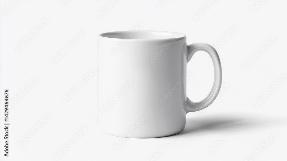 White mug mockup isolated on white background. Generative AI White mug mockup isolated on white background. Generative AI