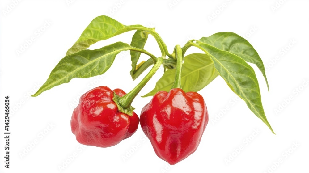 Jimmy Nardello pepper isolated on white background. Generative AI
