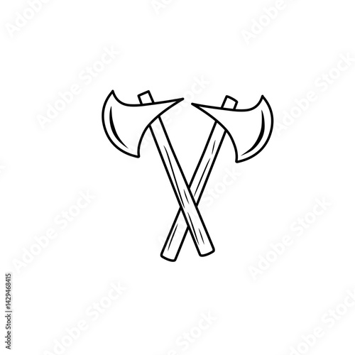 crossed axes icon hand drawn