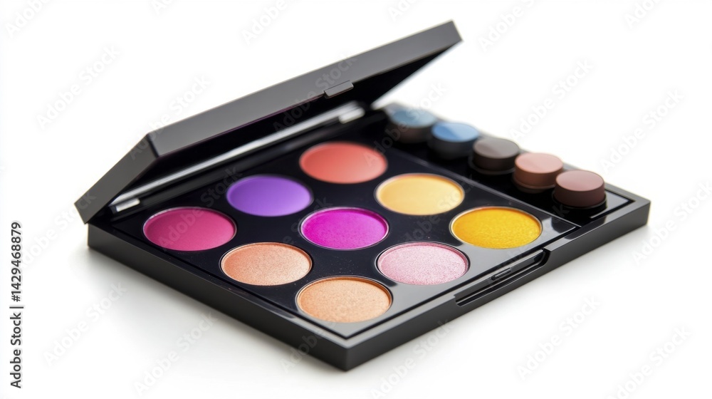 Makeup Palette Packing Isolated on White Background. Generative AI Makeup Palette Packing Isolated on White Background. Generative AI