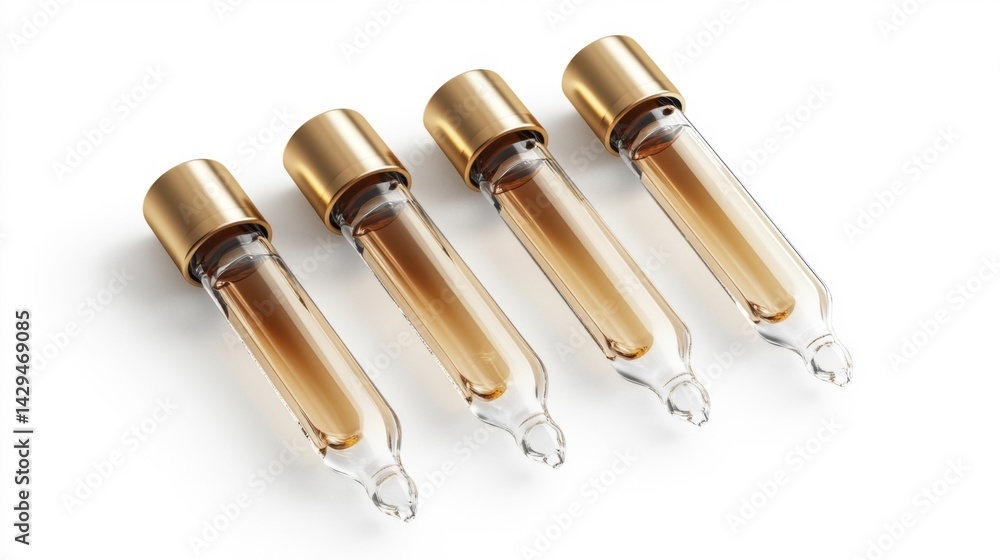 Naklejka premium Ampoule packing mockup on white background. Generative AI