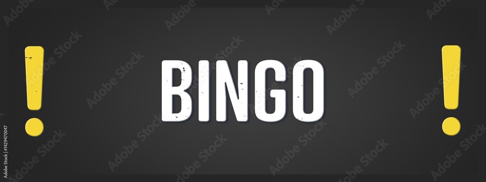 Fototapeta premium Bingo (bingo) - A blackboard illustration with white text.