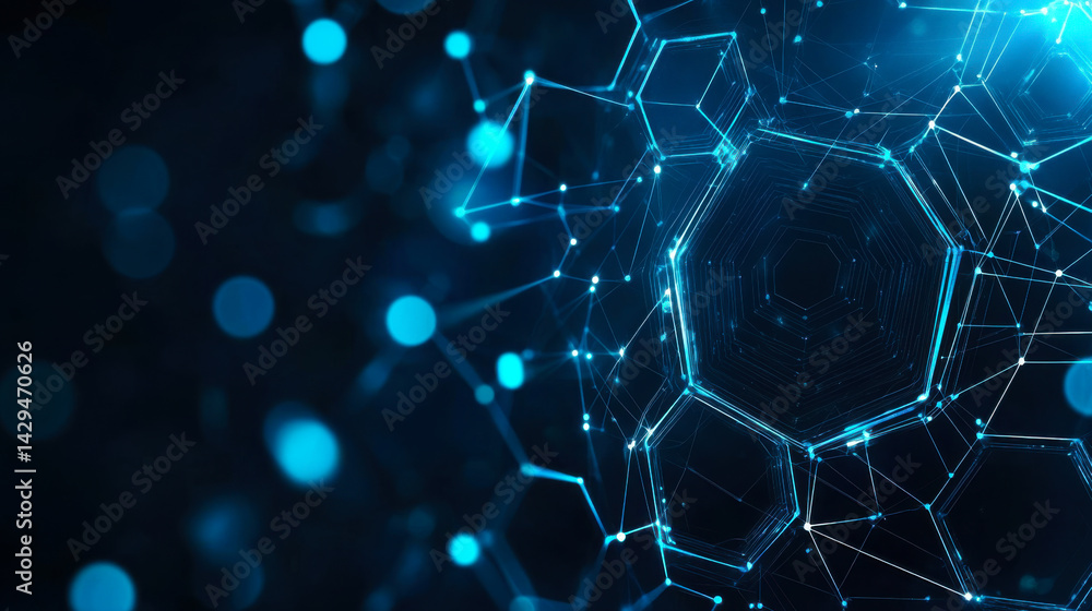 Complex digital network visual illustrating connections and data flow in a futuristic environment