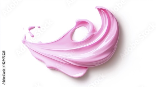 Soft Pink Color Brush Stroke on White Background. Generative AI