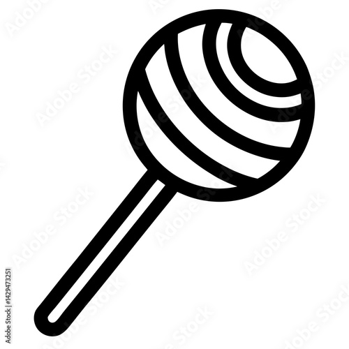 Candy Lollipop Line Icon Silhouette Vector
