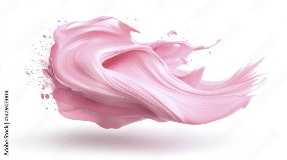 Pink Liquid Splash on White Background. Generative AI Pink Liquid Splash on White Background. Generative AI