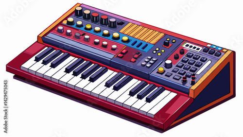 Very beautiful ,Modern synthesizer on white background