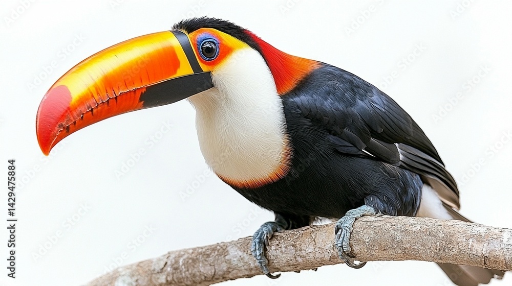 Fototapeta premium Vibrant toucan bird wildlife photography colorful exotic avian nature stock image