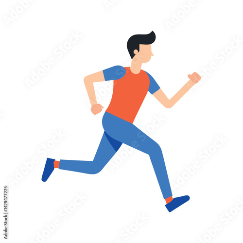 Running Man Silhouette Vector Design on White Background