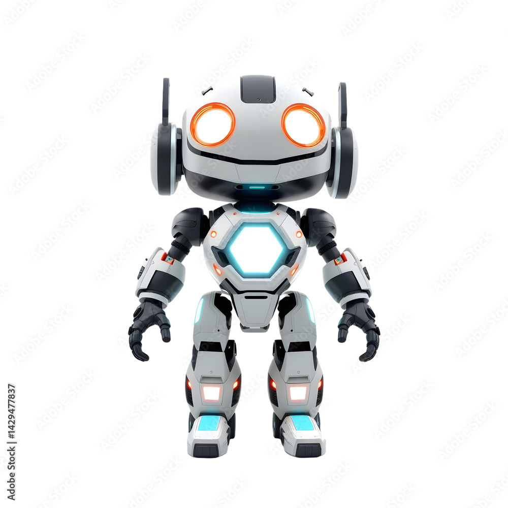 Sleek Futuristic Robot, A Modern Metallic Machine With Glowing Details. Advanced Ai Companion. Technological Marvel, Isolated On White. Intelligent Automation. Polished Surface. Innovation. Sleek Futuristic Robot, A Modern Metallic Machine With Glowing Details. Advanced Ai Companion. Technological Marvel, Isolated On White. Intelligent Automation. Polished Surface. Innovation.