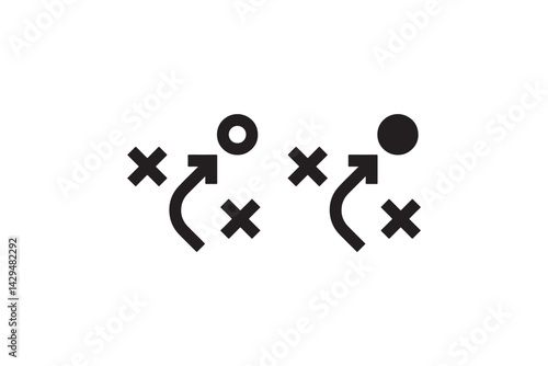 Strategy Plan Icons with Arrows and Symbols Vector