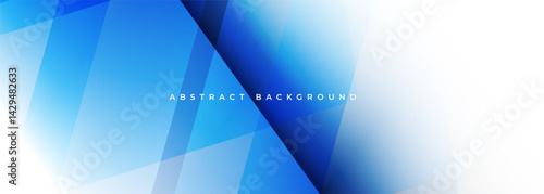Blue and white business presentation abstract background with geometric lines and shapes. Vector illustration