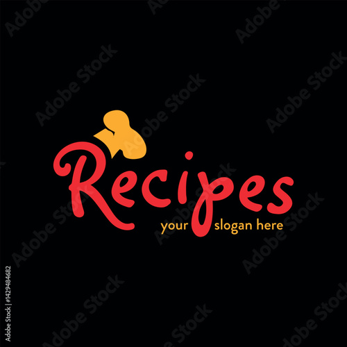 cooking food recipe logo design vector	