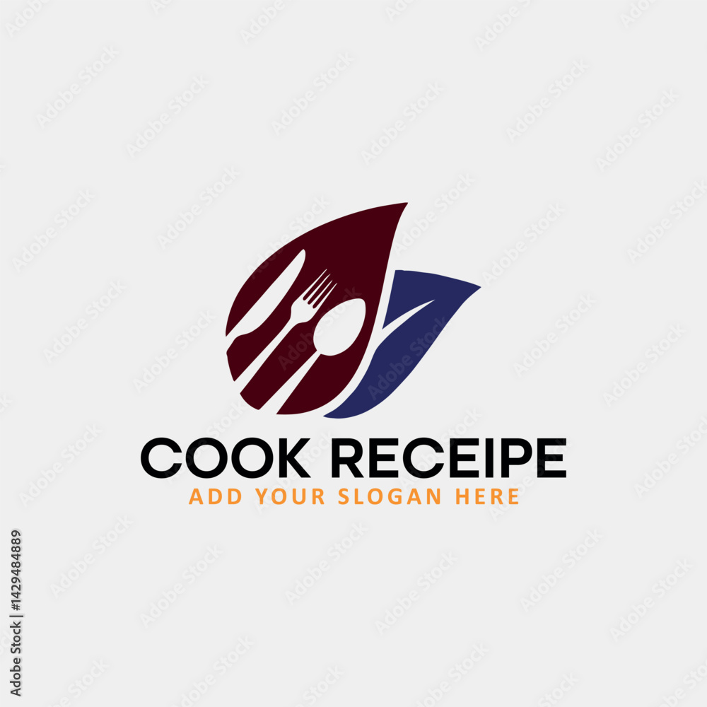 Fototapeta premium cooking food recipe logo design vector 