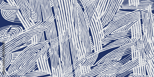 Hand drawn dynamic brush line abstract pattern, Japanese and ethnic wood carving, engraving texture background, experimental collage line art for carpet, textile
