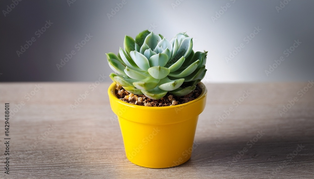 succulent flower in a yellow pot succulent flower in a yellow pot